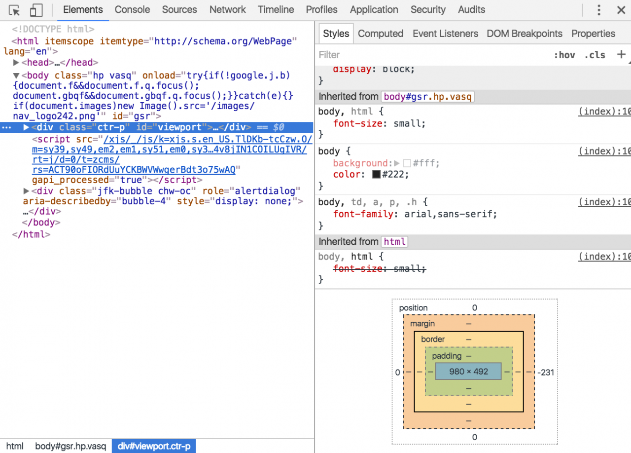 Chrome DevTools Elements panel