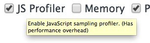 Enabling the JS profiler in DevTools.