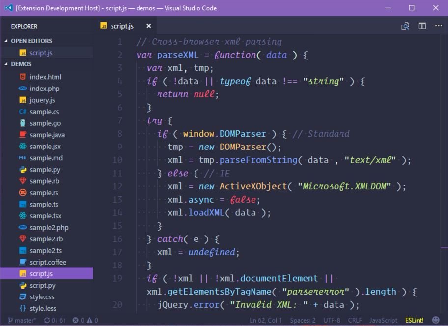 Material Palenight Theme VS Code 主题