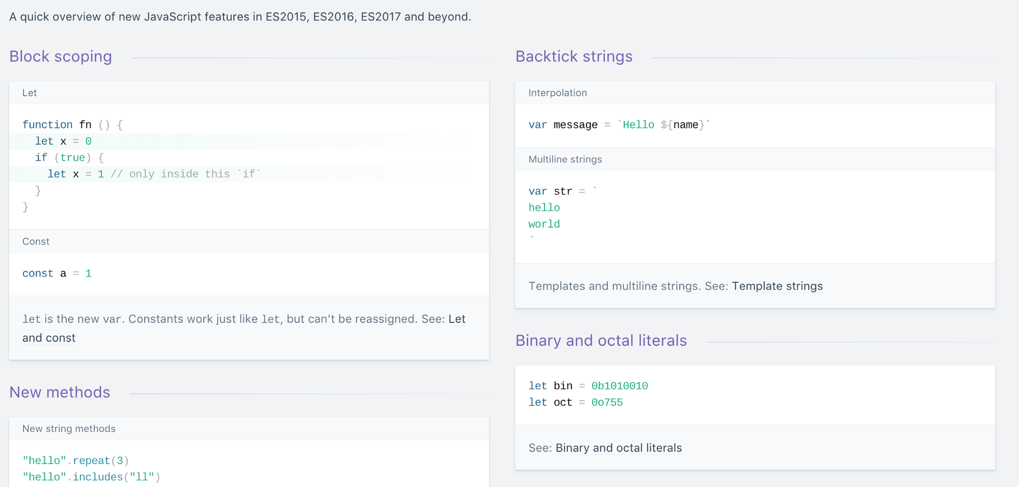 Javascript ES2015+ 新特性