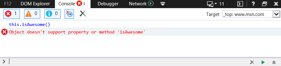 JavaScript 错误 - TypeError: Object doesn’t support property