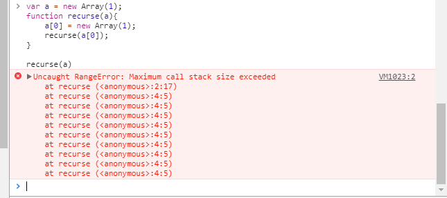 JavaScript 错误 - Uncaught RangeError: Maximum call stack