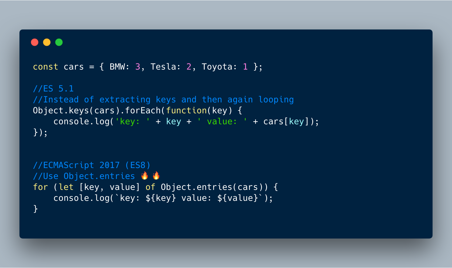 ECMAScript 2017 (ES8)?—?在循环中使用 Object.entries()