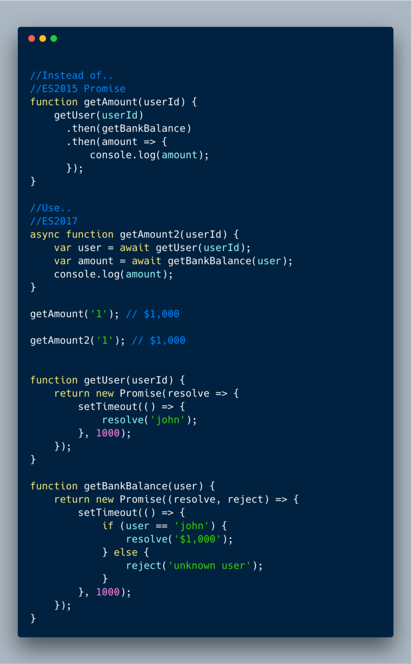 ECMAScript 2017 (ES 8)?—?Async Await 基础示例