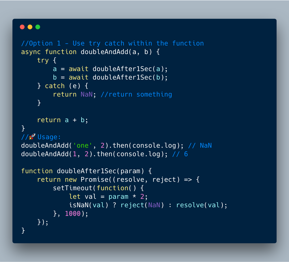 ECMAScript 2017?—?在 async/await 函数中使用try catch