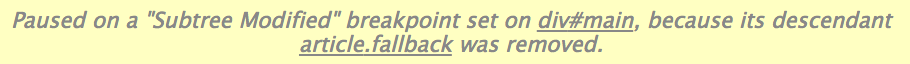 Breakpoint reason