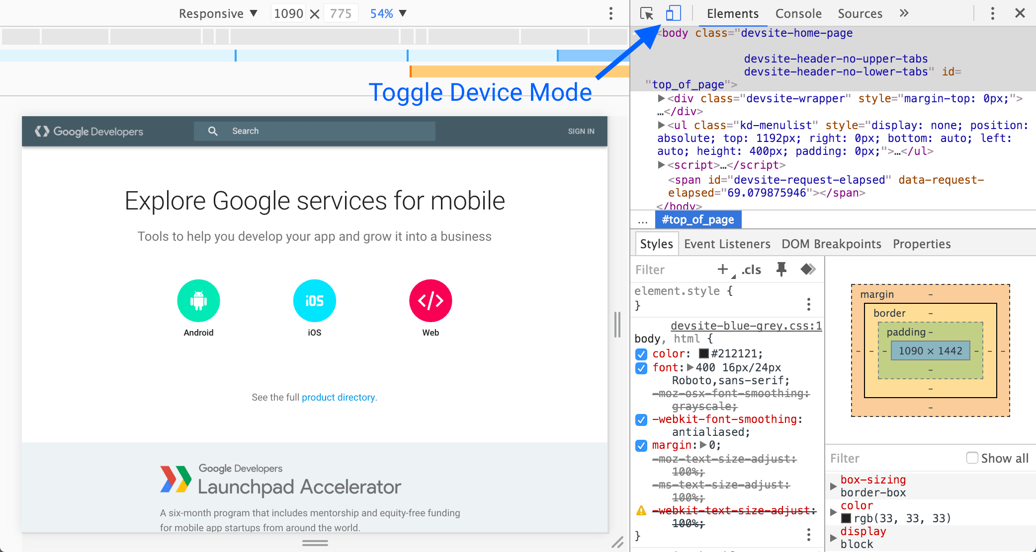Initial start for device mode