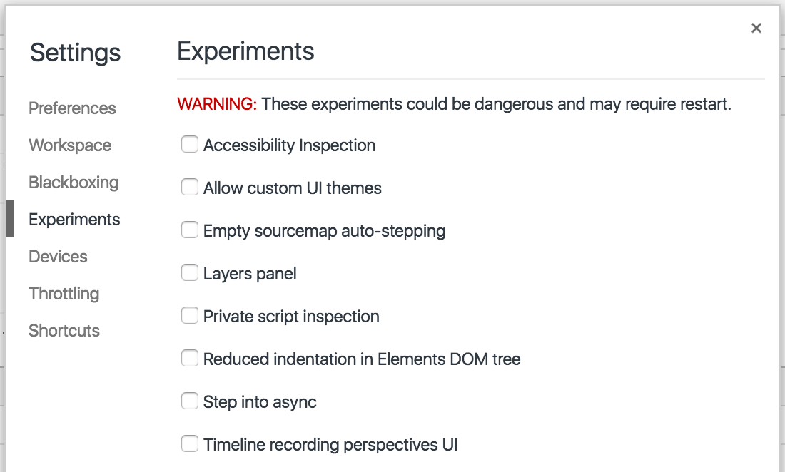 DevTools Experiments