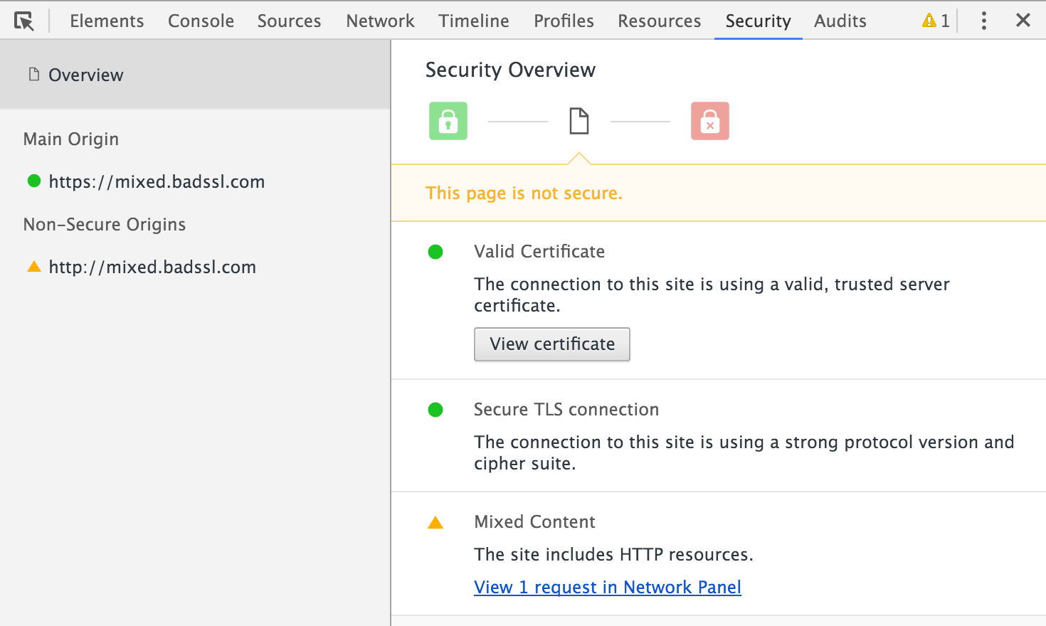 security overview, mixed content