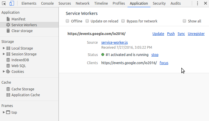 service worker pane